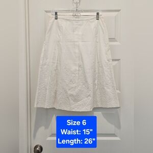 Talbots 100% Cotton Eyelet Skirt, Like New, Size 6